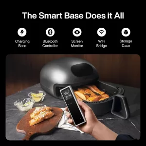 Smart Wireless Meat Thermometer: Standalone Base with LCD Display, Unlimited WiFi & Bluetooth Range, Enhanced Signal Stability