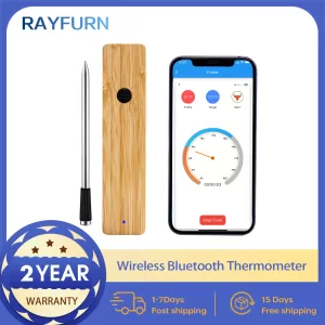 RAYFURN Smart Beef Meat Thermometer Wireless Bluetooth BBQ Thermometer Rechargeable Accurate Food & Meat Temperature Measurement