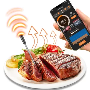 Smart Meat Thermometer Cordless Meat Thermometer Bluetooth-Compatible Barbecue Thermometer Standalone Base for Camping Cooking