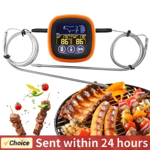 Digital Steak BBQ Timer Cooking Tools Touch Screen Waterproof Meat Temperature Probe Kitchen Meat Probe Thermometer for Grilling