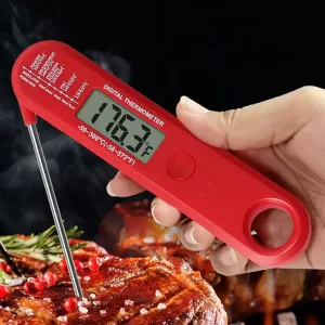 Digital Meat Thermometer Instant Read Candy Thermometer with Foldable Probe Oil Thermometer for Kitchen Outdoor Grilling and BBQ