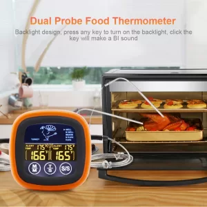 Digital Meat Kitchen Thermometer Timer Mode Waterproof Steak BBQ Timer Cooking Tools Kitchen Meat Probe Thermometer for Grilling