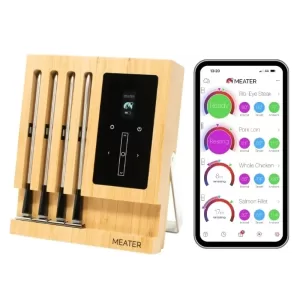 Upgraded.Block:4-Probe Premium WiFi Smart Meat Thermometer for BBQ Oven, Grill, Kitchen,Smoker,Rotisserie iOS & Android App,NEW