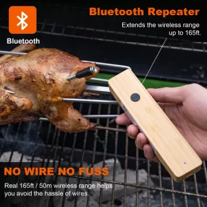 Smart Beef Meat Thermometer Wireless Bluetooth BBQ Thermometer Rechargeable Accurate Food & Meat Temperature Measurement