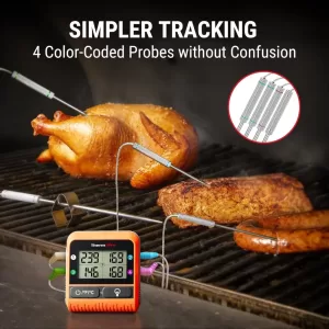 1000ft Wireless Meat Thermometer Digital for Grilling and Smoking, for Outside Grill, for Cooking Beef Turkey Fathers Day Gift