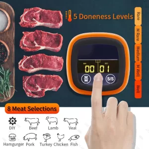 Digital Meat Kitchen Thermometer with 2 Probes Waterproof Meat Temperature Probe Oven Cooking BBQ Temperature Meter for Grilling