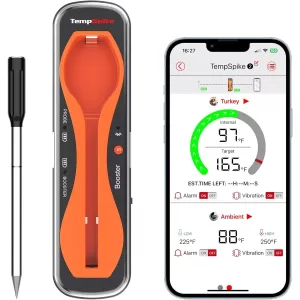 TempSpike 500 ft Wireless Meat Thermometer Digital Bluetooth Meat Thermometer for Beef Lamb Chicken Smoker Acccessories for Rot