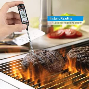 Kitchen Food Baking Digit Thermometer Electronic Probe Type Digital Display Liquid Grill Thermometer Stainless Steel Probe Tools