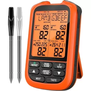 HOME 1000FT Wireless Meat Thermometer Digital with 2 Upgraded Ultra-Thin Probe, Kitchen Food Thermometer for Cooking