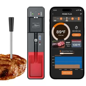 Wireless Smart Meat Thermometer Ultra-Thin Probe Digital Meat Thermometer Cooking Thermometer for BBQ Oven Grill & Smoker