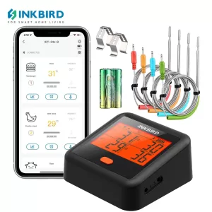 INKBIRD Digital Barbecue Thermometer IDT-34c-b Outdoor Meat Grill Thermometer with 4 Meat Probes Bluetooth BBQ Accessories
