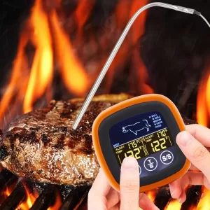 Digital Meat Kitchen Thermometer Touch Screen Waterproof Meat Temperature Thermometer Probe Meat Temperature Probe for Grilling