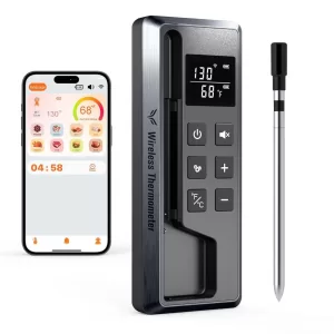 Best - Meat Thermometer Digital Wireless, 800FT Long Range Bluetooth Cooking Thermometer, Food Thermometer for Remote