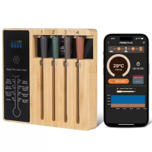 Upgraded version 4-Probe Premium Wireless Meat Thermometer: Perfect for BBQ, Oven, Grill.Dishwasher Safe - Free shipping