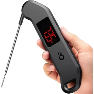 Meat Thermometer Digital 1 Sec Instant Read Food Thermometer for Cooking 0.5 Accuracy Kitchen Gadgets for BBQ Smoker Grilling A