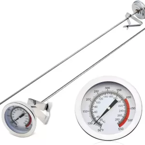 Practical Kitchen Tools Stainless Steel Frying Oil Fryer Fries Fried Barbecue Thermometer 50°-550°C Chicken Wing， with 40cm Long
