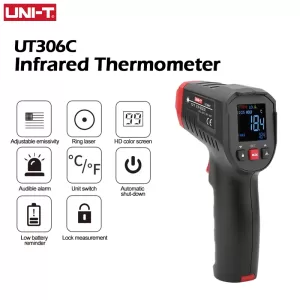UNI-T Infrared Thermometer UT306S UT306C Non-contact Industrial Laser Digital Temperature Meter Temperature Gun Tester -50-500