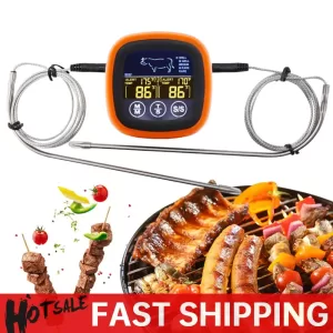 Digital Meat Kitchen Thermometer with 2 Probes Waterproof Meat Temperature Thermometer Probe Meat Temperature Probe for Grilling