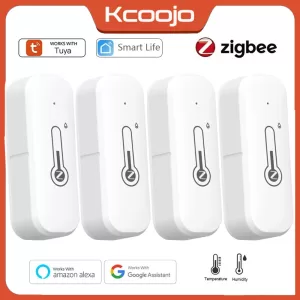 Tuya Zigbee3.0 Temperature and Humidity Sensor Thermometer Hygrometer APP Remote Alarm Works with Smart Life Alexa Google Alice
