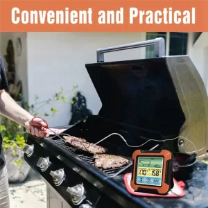 AA63 HOT BBQ Cooking Food Thermometer Waterproof BBQ Oven Meat Cooking Grill Thermometer With Timer Temperature Alarm For Cookin