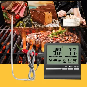 Digital Kitchen Barbecue Food Thermometer Probe Meter Outdoor Oven Meat Cooking