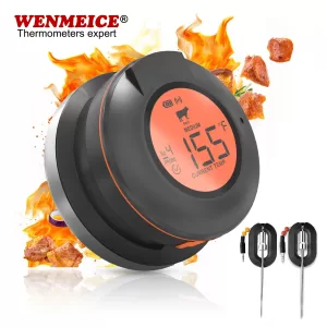 WENMEICE AT-02 Grill Smart Wireless Meat Thermometer for Oven BBQ Smoker Kitchen Digital Bluetooth Barbecue Temperature Gauge