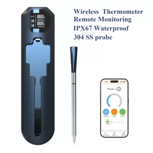 WiFi Bluetooth Wireless Smart Kitchen Thermometer Ceramic Probe IP67 Waterproof Digital Display Food Assistant BBQ Oven Meat