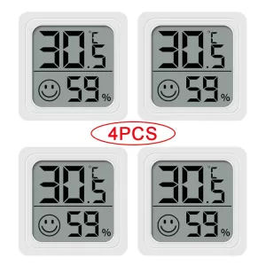 4pcs Digital Thermometer Hygrometer Indoor Mini Temperature LCD Electronic Monitor Hygrometer Outdoor Room Baby
