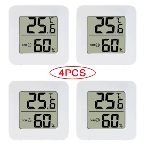 4pcs Digital Thermometer Hygrometer Indoor Mini Temperature LCD Electronic Monitor Hygrometer Outdoor Room Baby