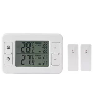 2in1 Wireless Electronic Thermometer High Accuracy Refrigerator Freezer Temperature Monitor Temperature Sensor Alarm -40℃~60℃