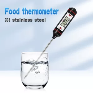 Portable Digital Kitchen Thermometer BBQ Meat Water Oil Stainless Steel Probe Food Oven Temperaure Detector For Kitchen Cooking