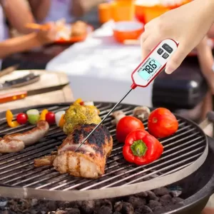 Meat Probe For Grilling Food Probe For Kitchen Waterproof Instant Read Backlight Calibration Grill Cooking Probe For Grill BBQ