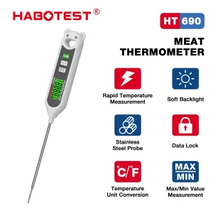 HABOTEST HT690/HT691Instant Read Meat Thermometer Digital Kitchen Cooking Food Candy Thermometer for BBQ Grill Thermometer